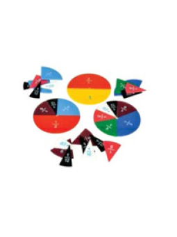 FLIP N FRACTION GEO BOARD WITH CIRCLE CUTS 